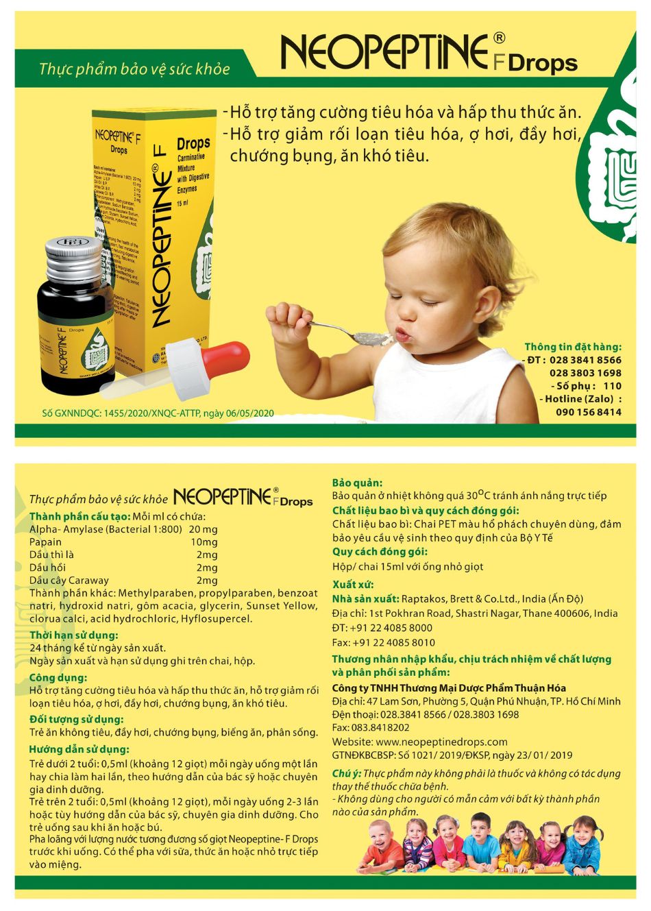 Thông tin TPBVSK Neopeptine giọt (Neopeptine F Drops)